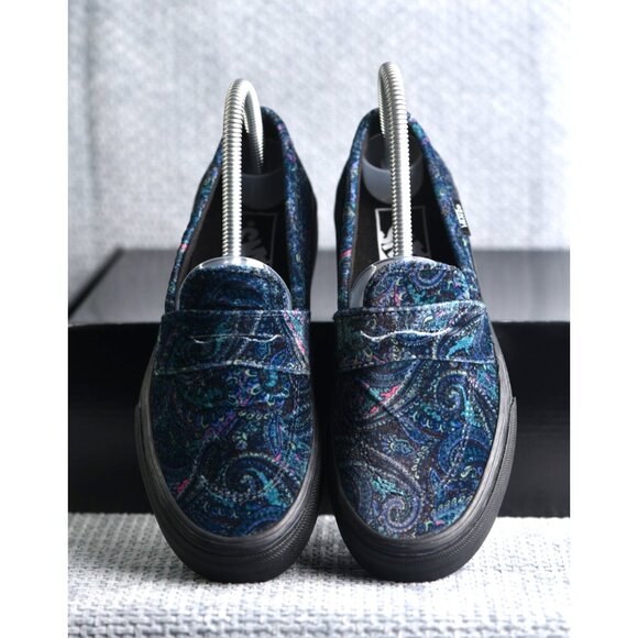New! Size: 4.5 Men/6 Women | VANS Style 53 Velvet Shoes Paisley | Blue Color - Picture 4 of 14